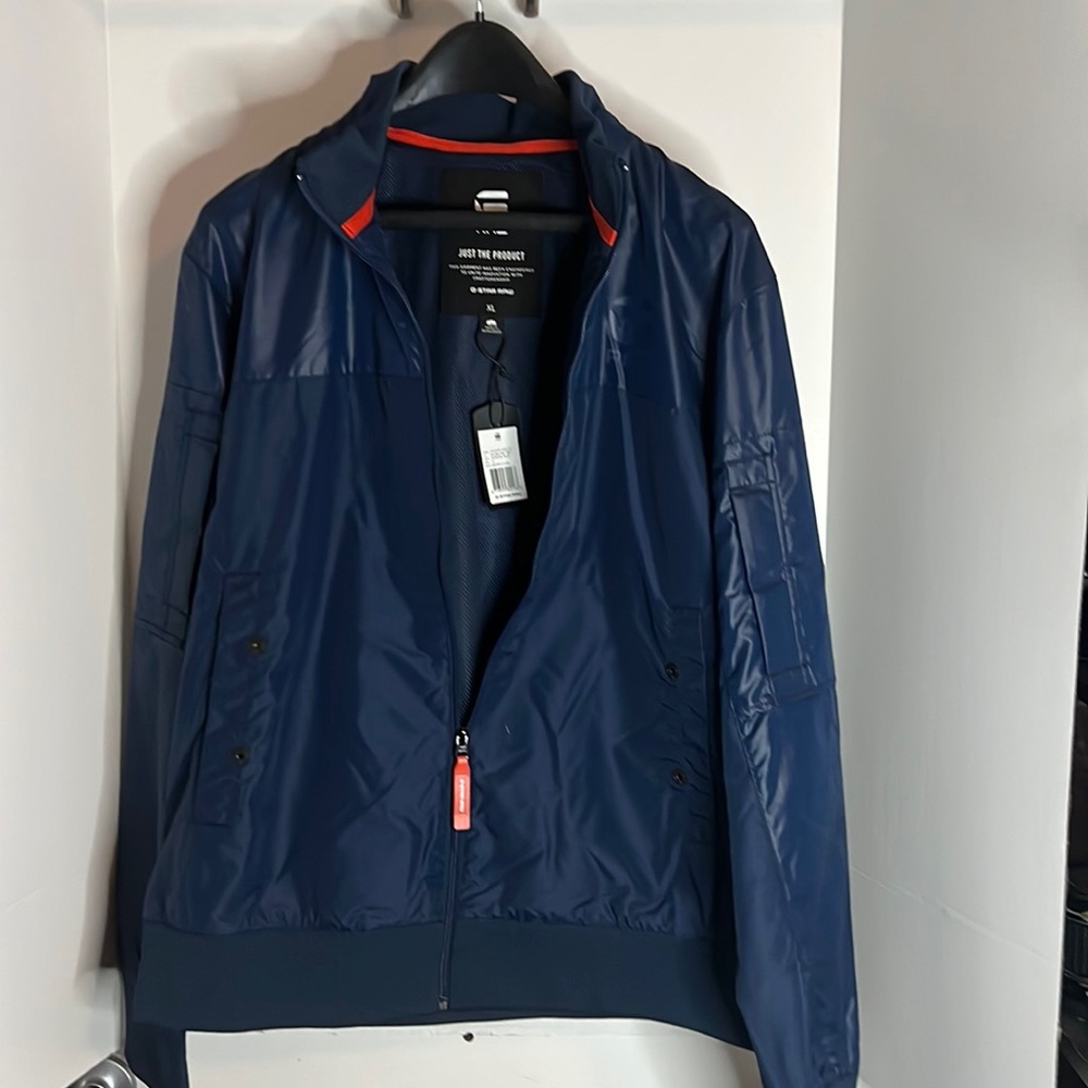 NWOT G-Star Raw sapphire blue lightweight nylon jacket XL